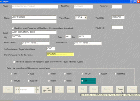 Input screen for student data Form 1098-T